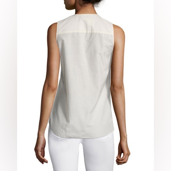 Theory Jastrid Lawn Ruffled Cotton Top in Steel Grey/Blue - Women’s Small - Picture 10 of 10